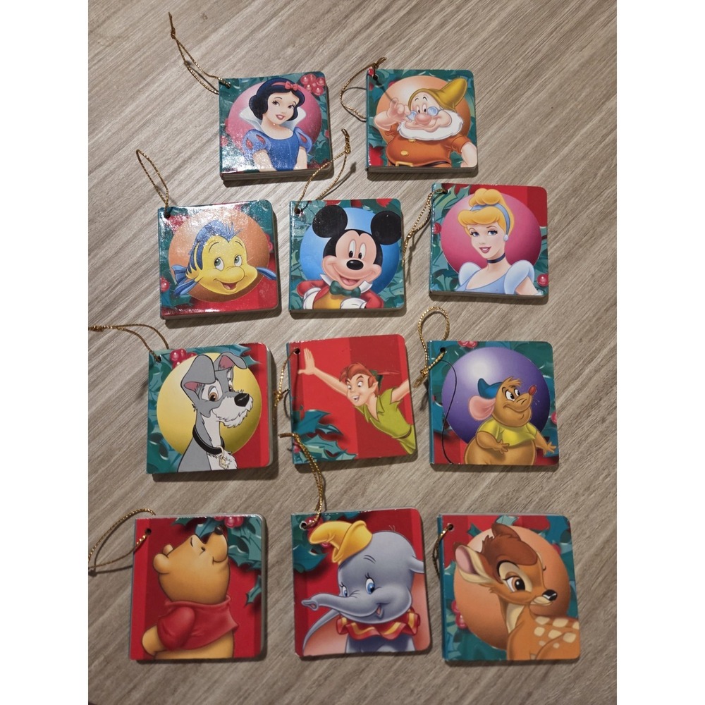 Disney Miniature Christmas‎ Tree Ornament Story Books - Lot Of 11
